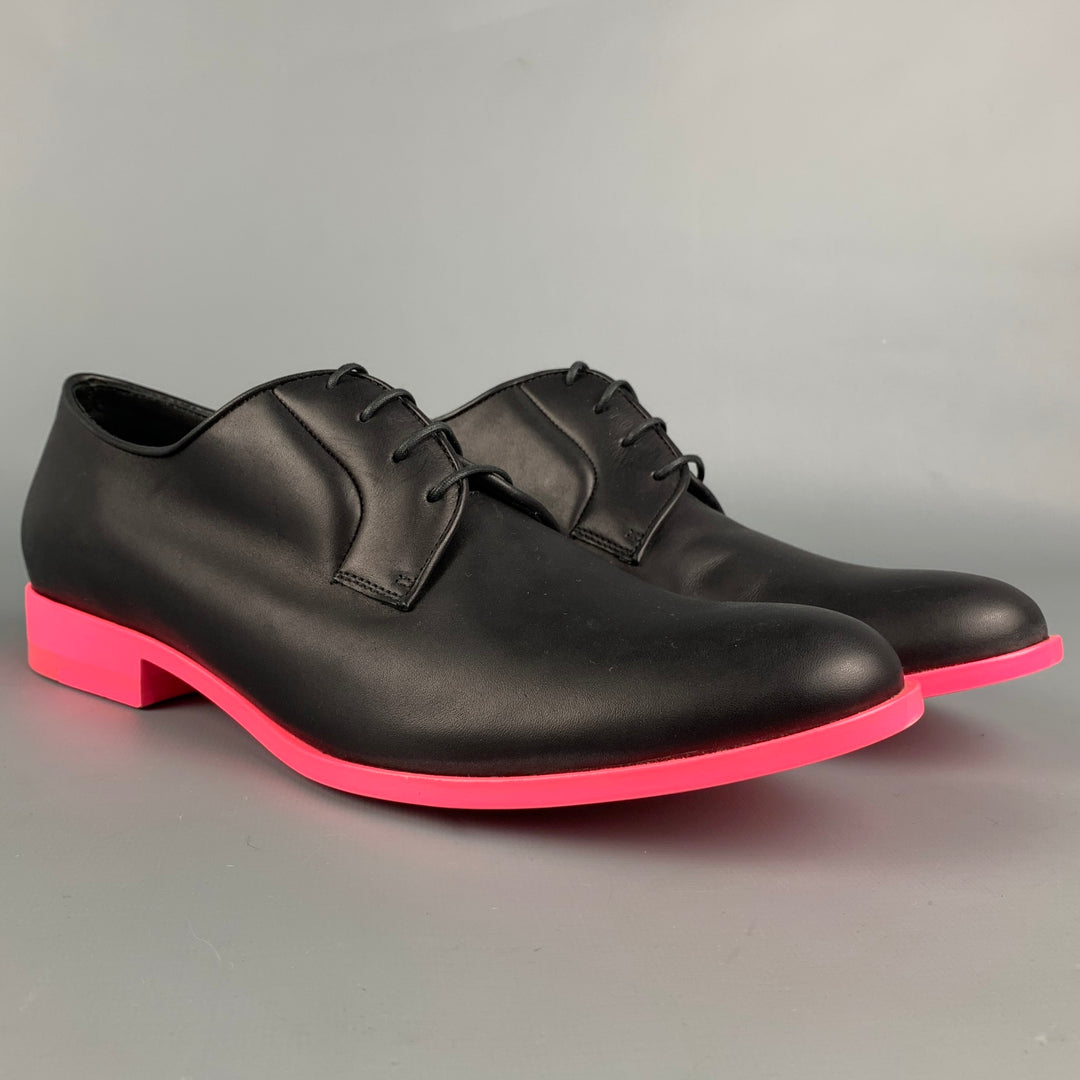 JIL SANDER x RAF SIMONS Spring 2011 Size 11 Black & Pink Leather Shoes