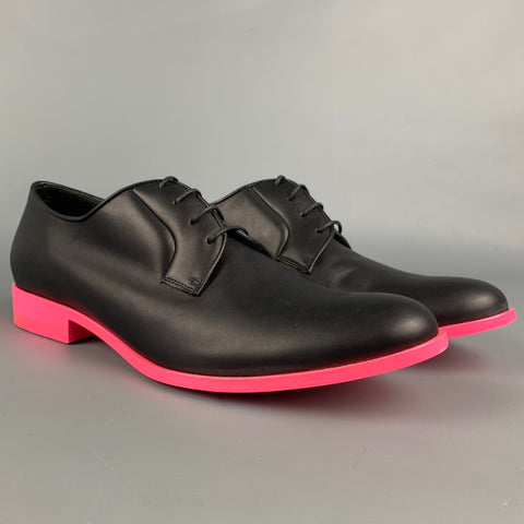 JIL SANDER x RAF SIMONS Primavera 2011 Talla 11 Zapatos de cuero negro y rosa