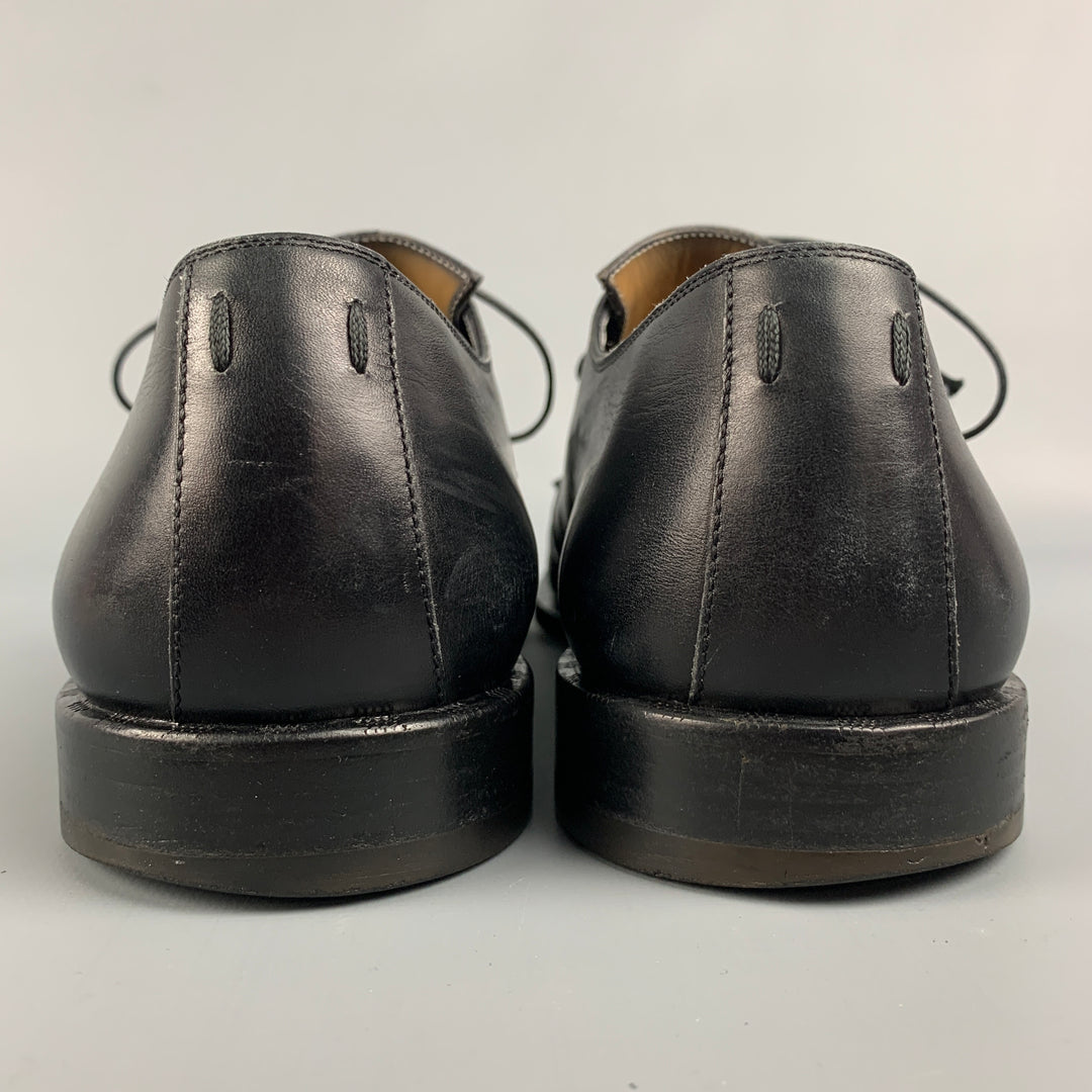 LOUIS VUITTON Size 10 Black Leather Lace Up Shoes