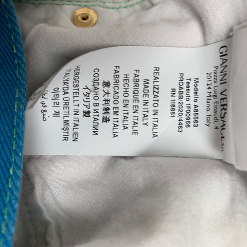 VERSACE Size 36 Multi-Color Stripe Cotton Jean Cut Casual Pants