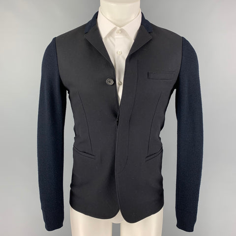 EMPORIO ARMANI Size 34 Navy Mixed Materials Wool Blend Sport Coat
