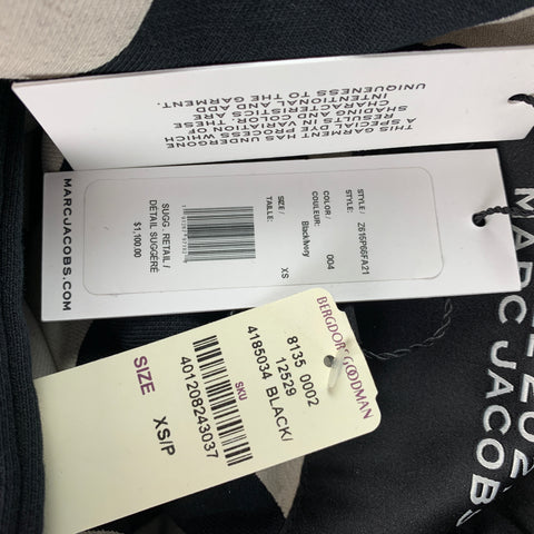 MARC JACOBS Chaqueta con capucha y logo de algodón en color crema y negro Talla XS