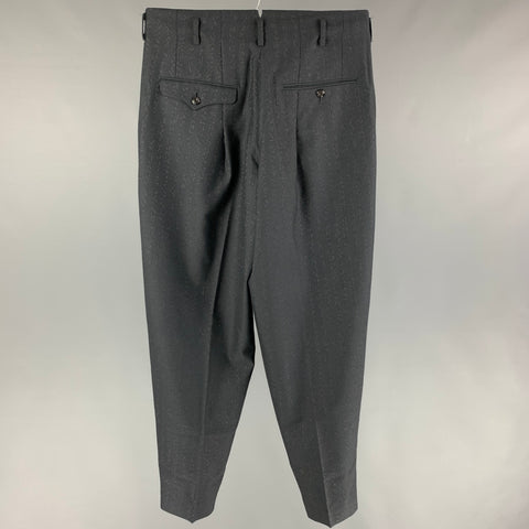 Vintage MATSUDA Size M Black Wool Pleated Dress Pants