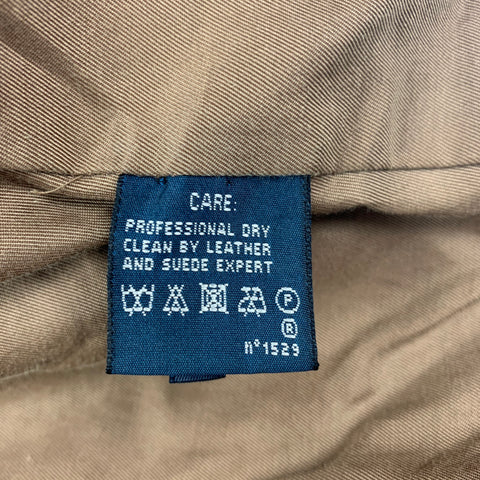 RALPH LAUREN Talla M Chaqueta recortada desgastada de cuero color canela