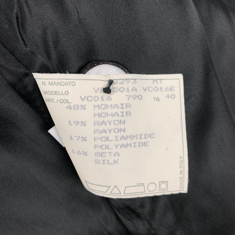 VIKTOR & ROLF Size 4 Black Mohair Blend Metallic Belted Oversized Coat