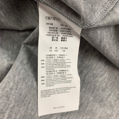 EMPORIO ARMANI Size 10 Silver Lyocell Blend Metallic Crew-Neck Casual Top