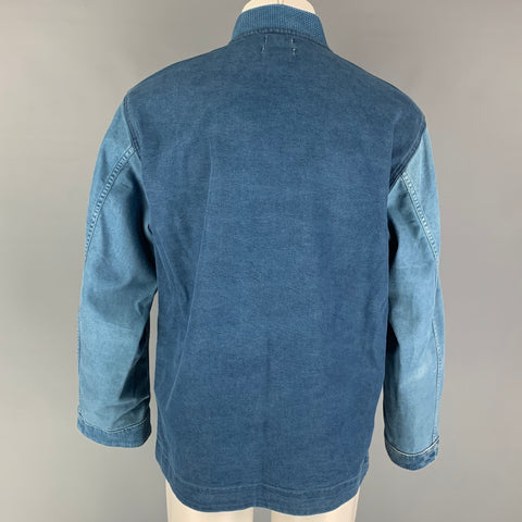 DR. COLECCIONISTAS Chaqueta de trabajo de algodón con patchwork índigo talla M