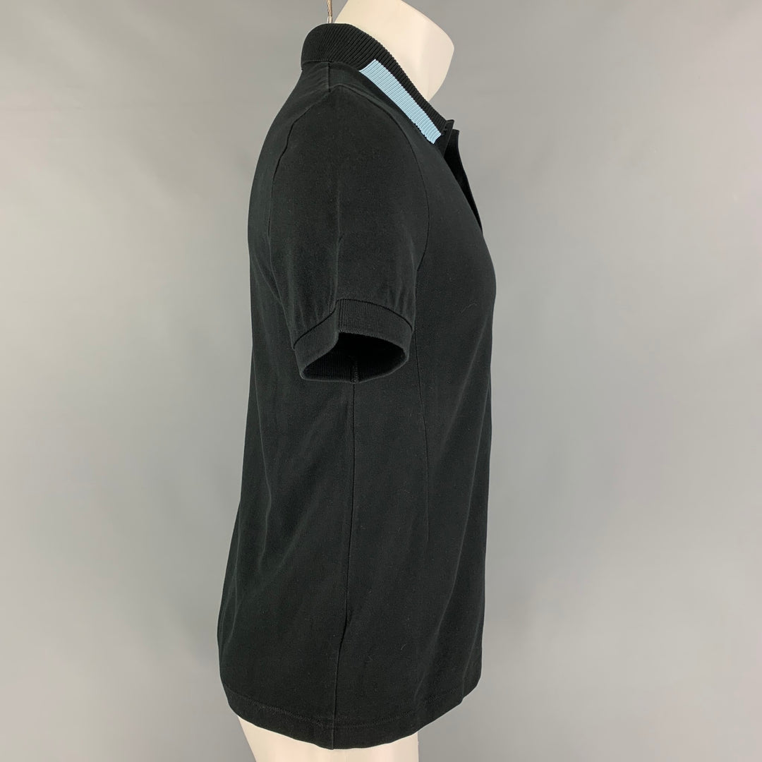 RAF SIMONS x FRED PERRY Size M Black Contrast Trim Cotton Short Sleeve Polo