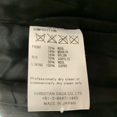 CHRISTIAN DADA Taille S Brique Rouge Solide Laine Mélange Bomber Veste