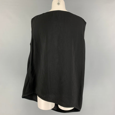 RICK OWENS GLITTER FW 17Taille 8 Blouse sans manches drapée en viscose noire