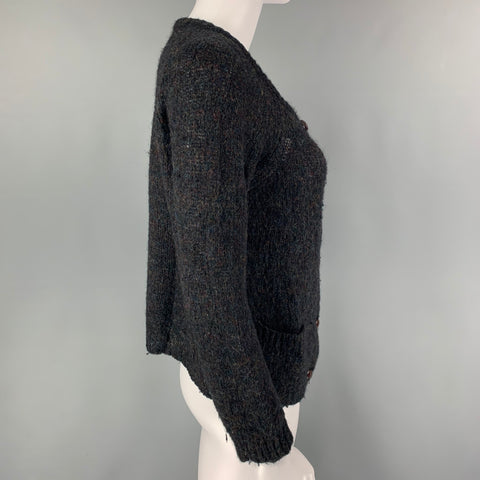 BA&SH Size L Charcoal Acrylic Knitted Blend Cardigan