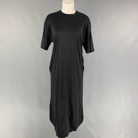 HELMUT LANG Talla Única Vestido Negro Manga Corta