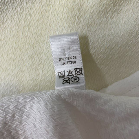 ARMANI COLLEZIONI Size XL White Textured Cotton Button Up Long Sleeve Shirt