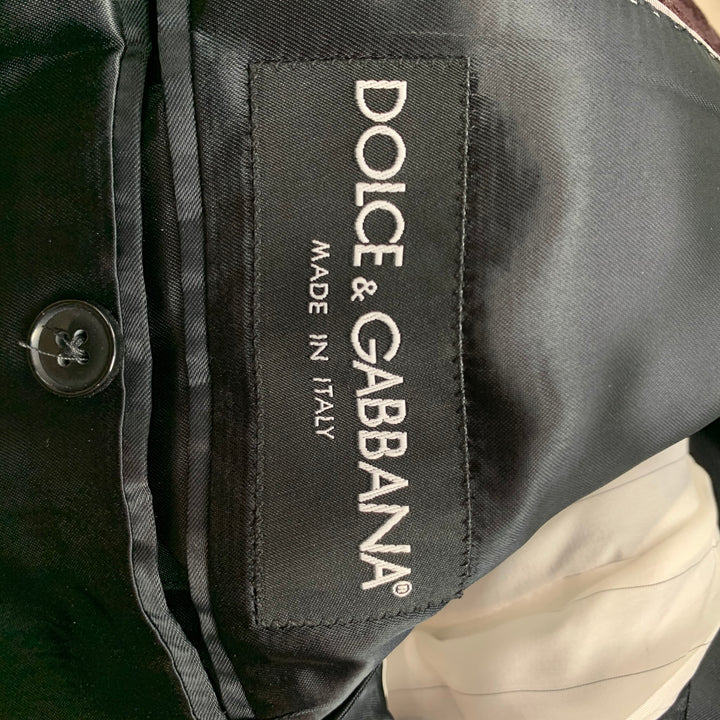 DOLCE &amp; GABBANA Talla 44 Abrigo deportivo regular de algodón / seda jacquard burdeos
