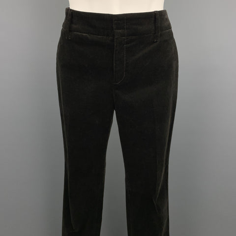 GUCCI Size 4 Brown Cotton Velvet Straight Leg Dress Pants
