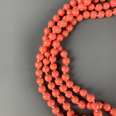 J.CREW Coral Beaded Pendant Necklace