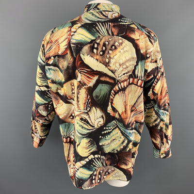 PAUL SMITH Size XL Print Multi-Color Cotton Button Up Long Sleeve Shirt