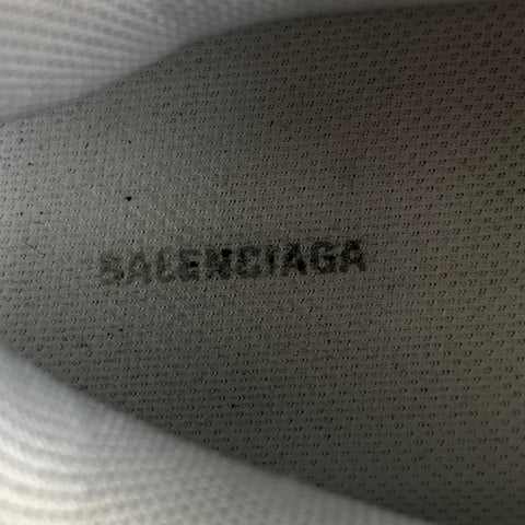 BALENCIAGA Size 12 White Red Mixed Materials Lace Up Triple S Sneakers