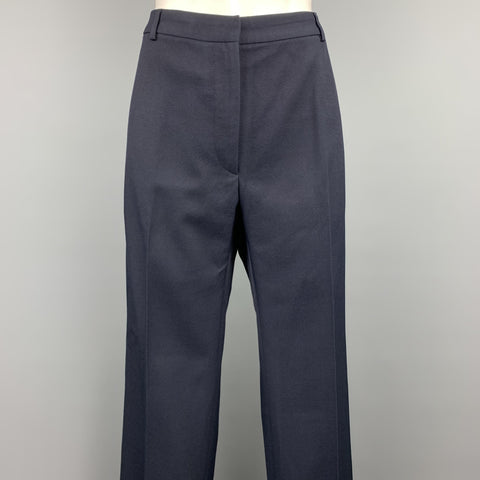 DRIES VAN NOTEN Size 10 Navy Wool Blend Solid Straight Dress Pants