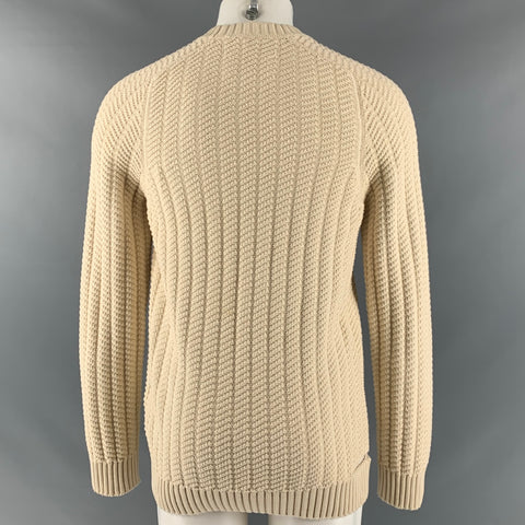 MAISON MARGIELA Size M Cream Textured Cotton Crew-Neck Sweater