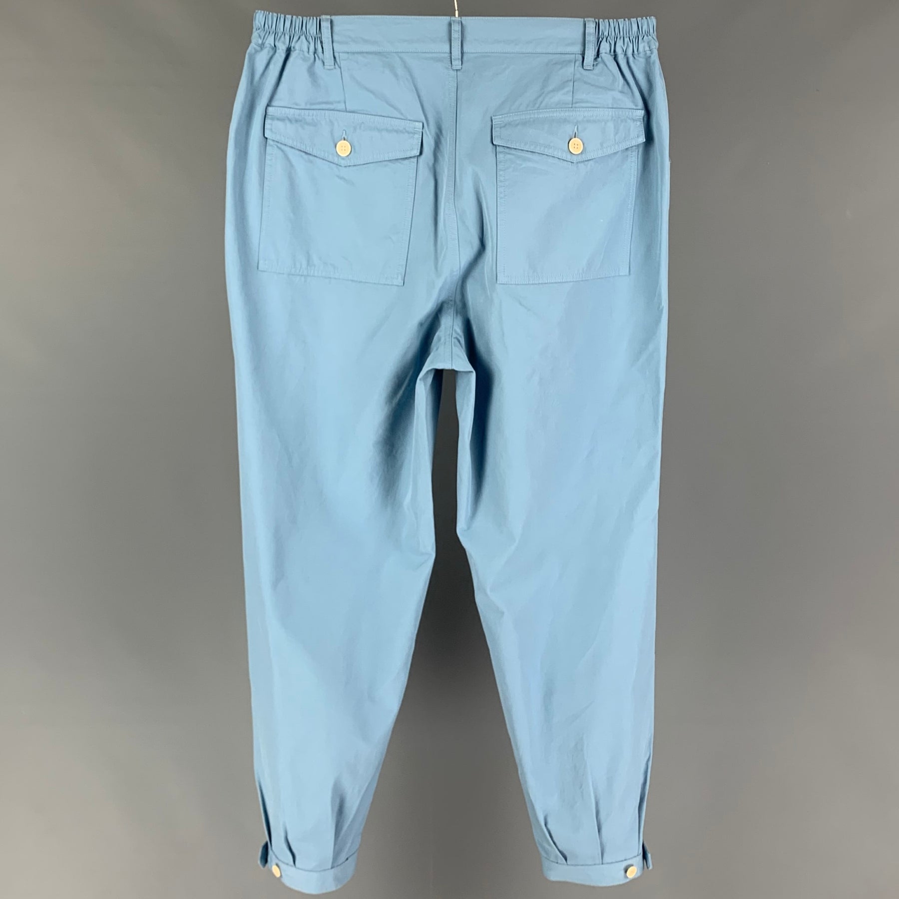 VISVIM Size L Light Blue Cotton Zip Fly Carroll Trouser Pants 
