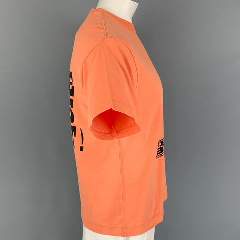 MARC JACOBS x PEANUTS Size M Orange Black Graphic Cotton Crew-Neck T-shirt