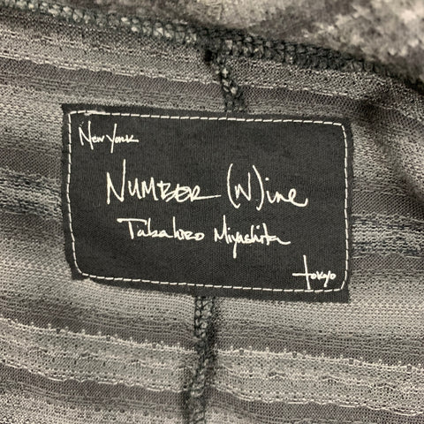 NUMBER (N)INE Size L Gray Stripe Cotton / Cashmere Buttoned Tails Coat