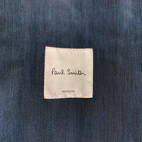 PAUL SMITH Size M Navy Dyed Nylon Hidden Button Raincoat
