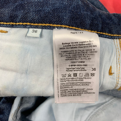 BOTTEGA VENETA Size 0 Blue Cotton Bell Bottom Jeans