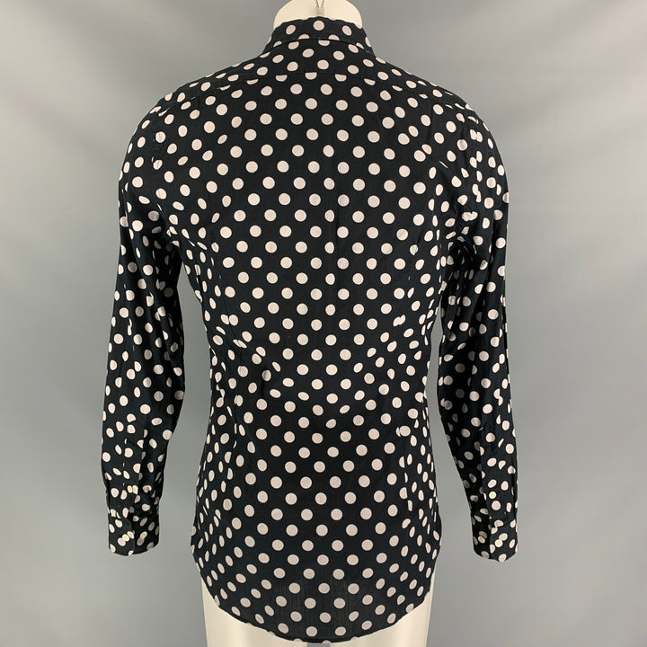J. LINDEBERG Size M Polka Dot Cotton Button down Black Long Sleeve Shirt