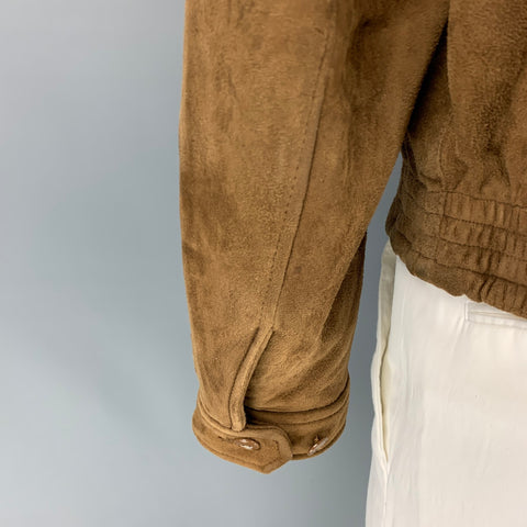 RRL by RALPH LAUREN Size L Brown Suede Zip Up Jacket