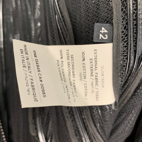 TOM FORD Size 6 Black Silk Cotton Ribbed Leather Jacket
