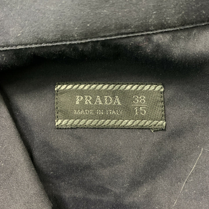 PRADA Size M Navy Listed Short Sleeve Shirt