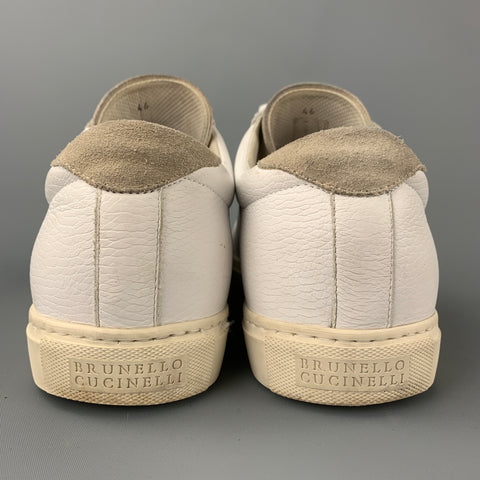 BRUNELLO CUCINELLI Taille 13 Baskets basses en cuir blanc