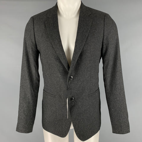 THEORY Size 38 Charcoal Heather Wool Blend Notch Lapel Sport Coat