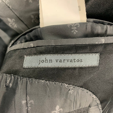 JOHN VARVATOS Size 46 Regular Dark Gray Wool / Silk Sport Coat