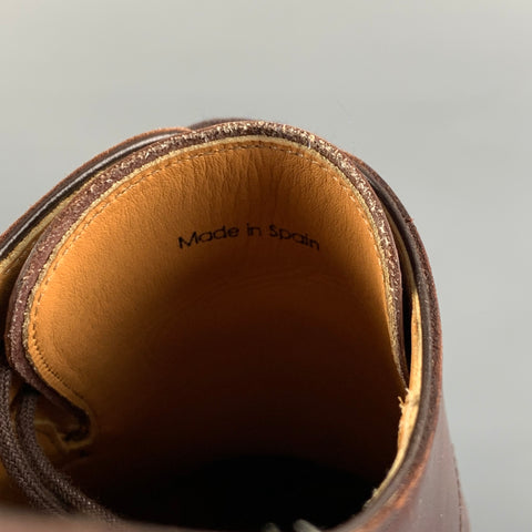 MAGNANNI Size 11.5 Brown Leather Lace Up Square Toe Loafers