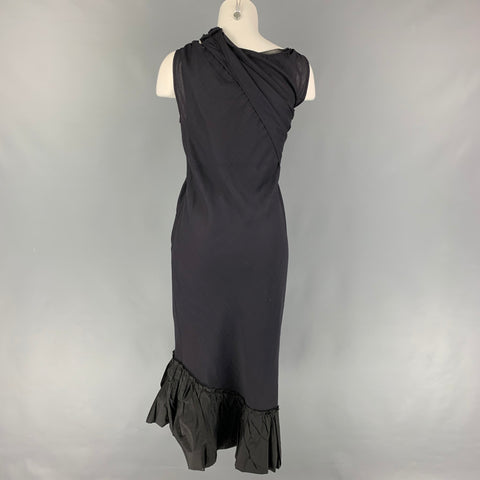 VERA WANG Vestido sin mangas de poliéster de lana azul marino talla 4