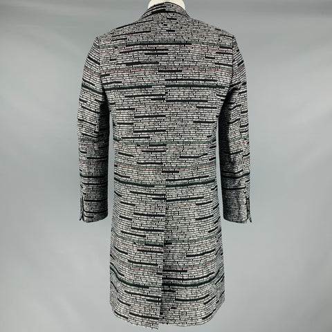CHRISTIAN DADA Size 36 Black White Jacquard Polyester Wool Coat