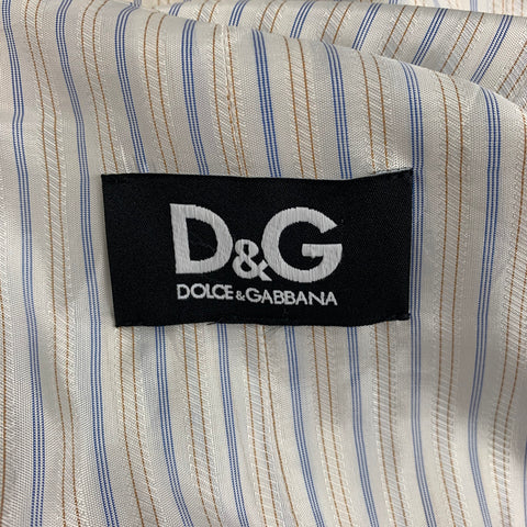 D&G by DOLCE & GABBANA Size 40 Grey Cotton Linen Notch Lapel 3 Piece Suit
