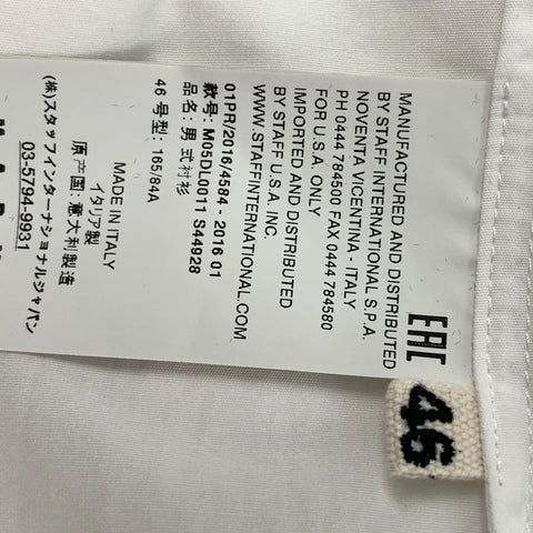 MARNI Size XS White & Charcoal Mixed Fabrics Cotton Button Up Long Sleeve Shirt