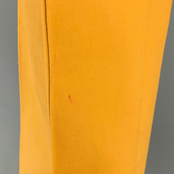 AKRIS Size 8 Yellow Cotton Elastane Side Zipper Dress Pants