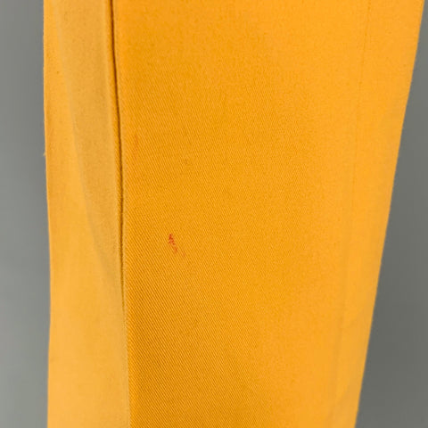 AKRIS Size 8 Yellow Cotton Elastane Side Zipper Dress Pants
