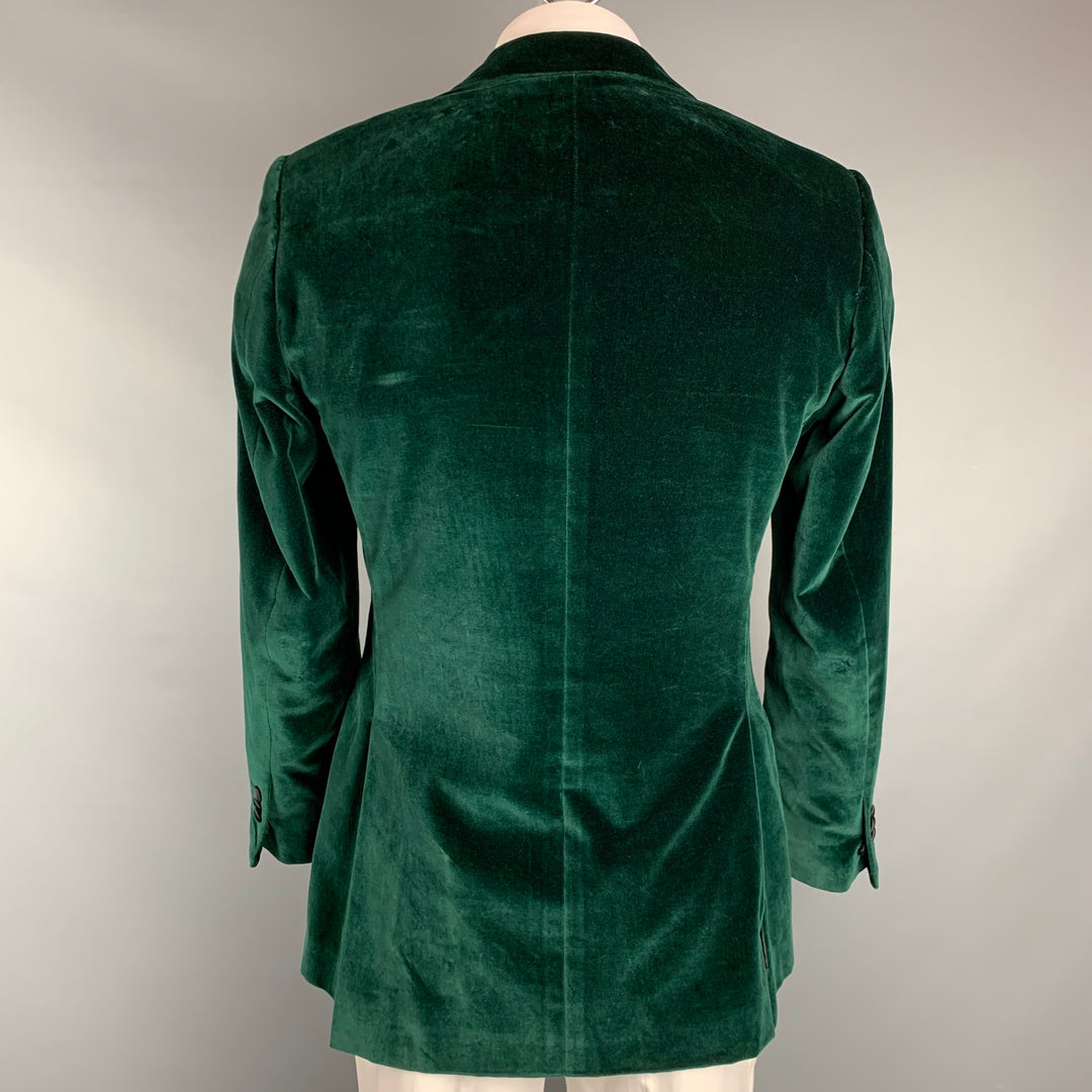 SUIT SUPPLY Manteau de sport à revers en coton velours vert et noir taille 40