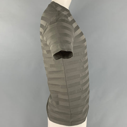 EMPORIO ARMANI Taille XL T-shirt à manches courtes en coton à rayures vertes