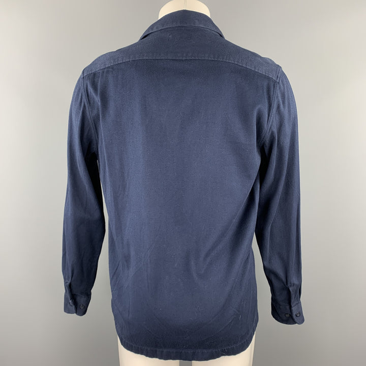 GANT RUGGER Size M Navy Cotton Asymmetrical Zip Up Long Sleeve Shirt