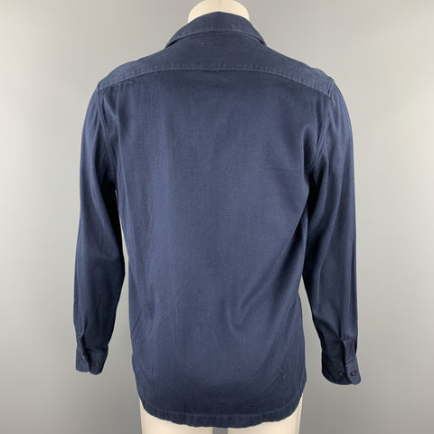 GANT RUGGER Size M Navy Cotton Asymmetrical Zip Up Long Sleeve Shirt