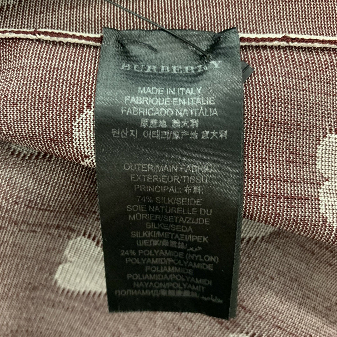 BURBERRY PRORSUM Size S Brown Silk Blend Print V-Neck Sweater