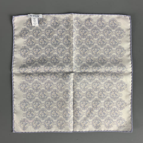 ETON Navy Lilac Abstract Silk Pocket Square