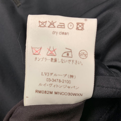 LOUIS VUITTON Taille 40 Manteau réversible en mélange de soie unie noir olive